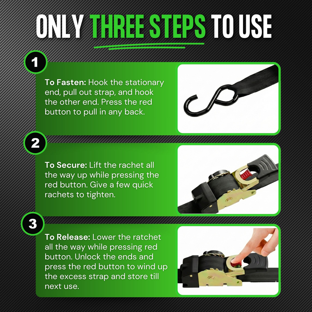 π Limited Time β Upgraded 2025 Retractable Ratchet Strap (Perfect Gift for Menπ)